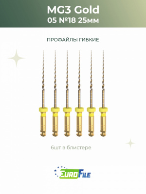 МГ3 машинные файлы / MG3 25мм 05/18 стерильные, 6шт Eurofile